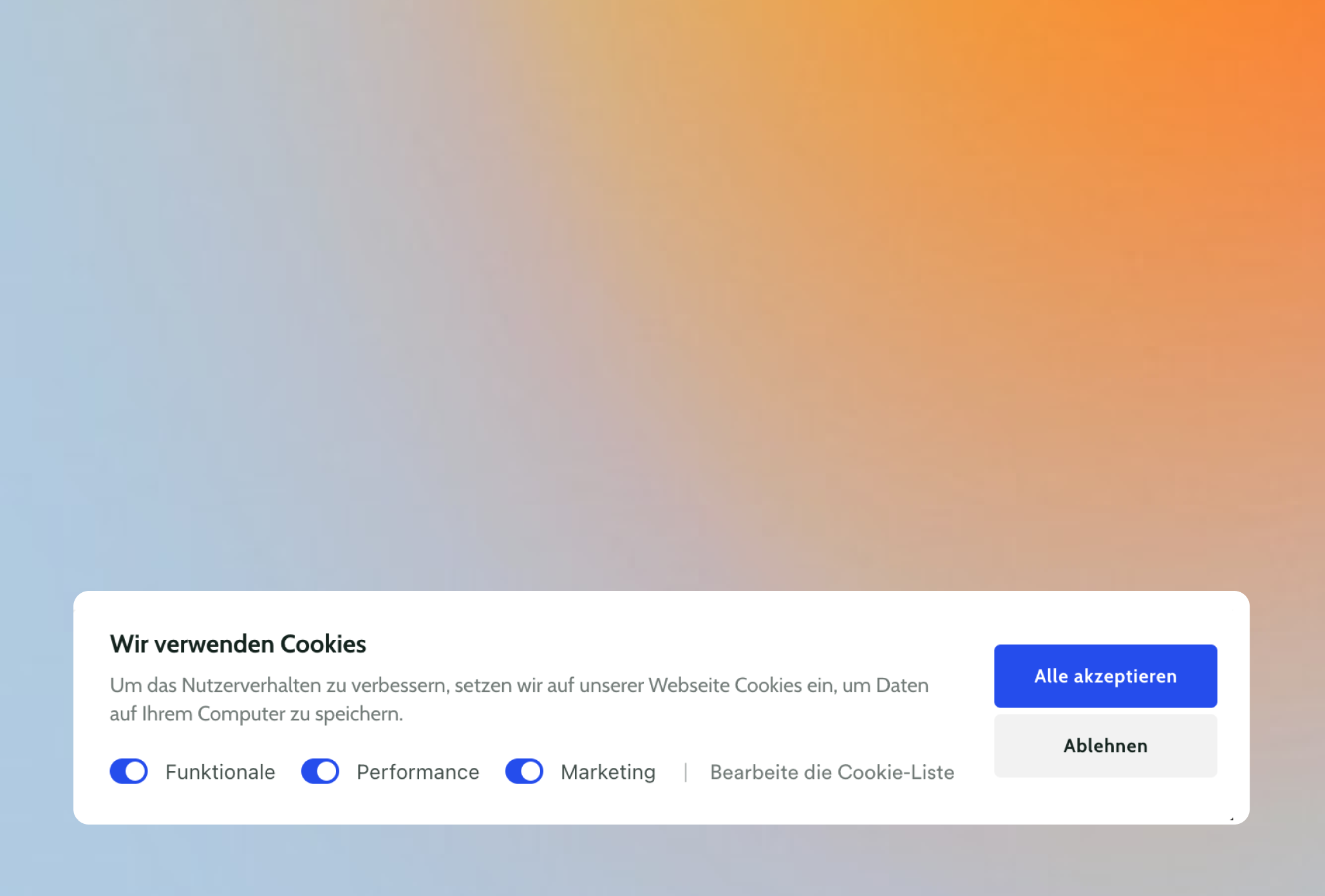 GDPR-compliant Cookie-Banner