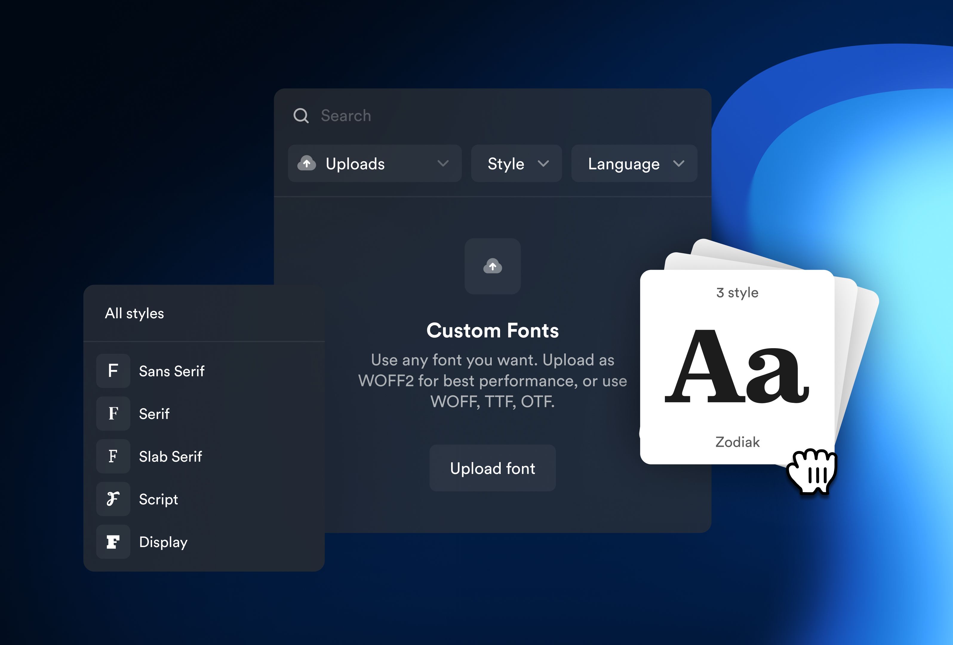Custom font upload