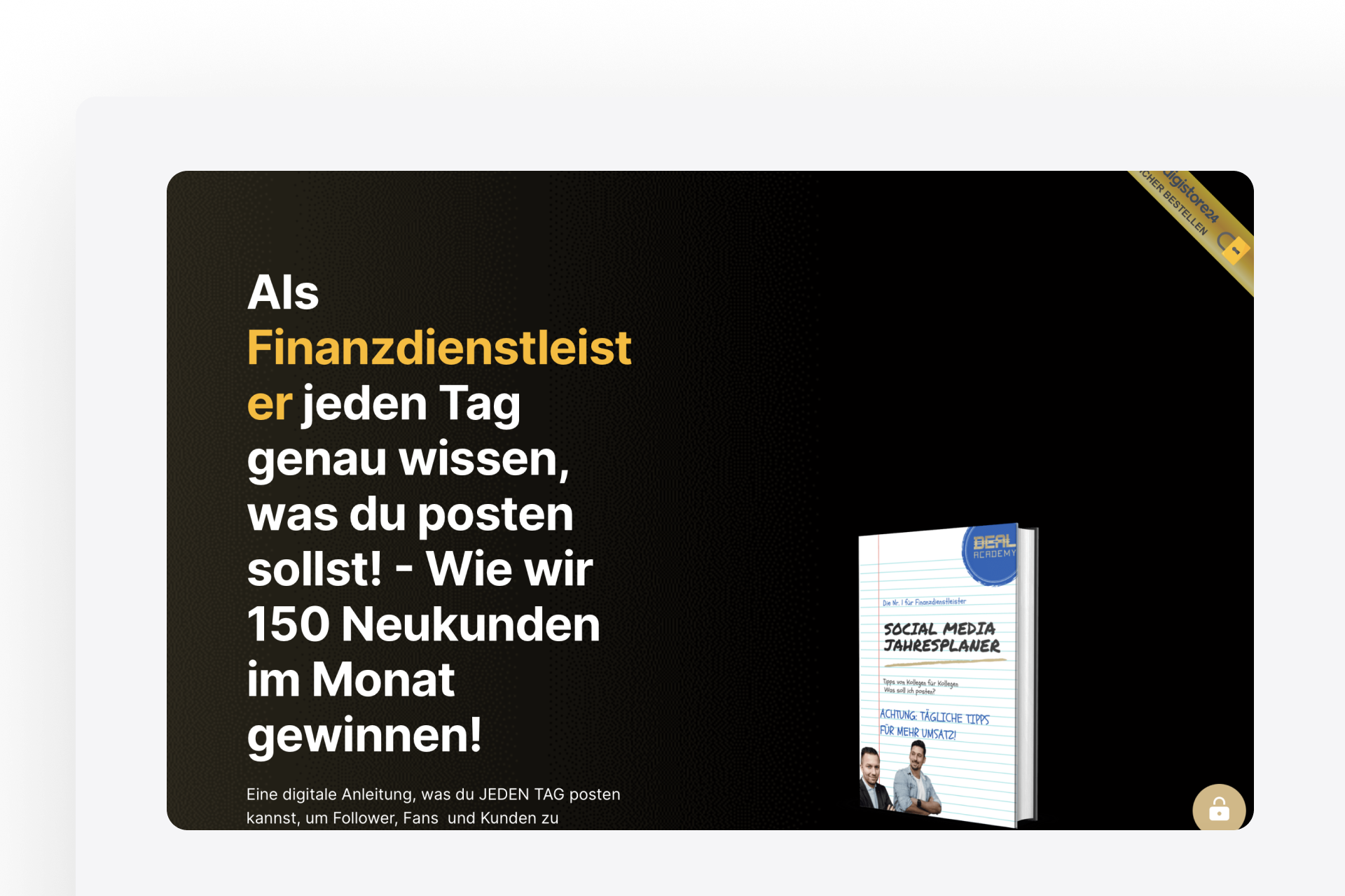 Landing page example Neukundengewinnung Deal Academy