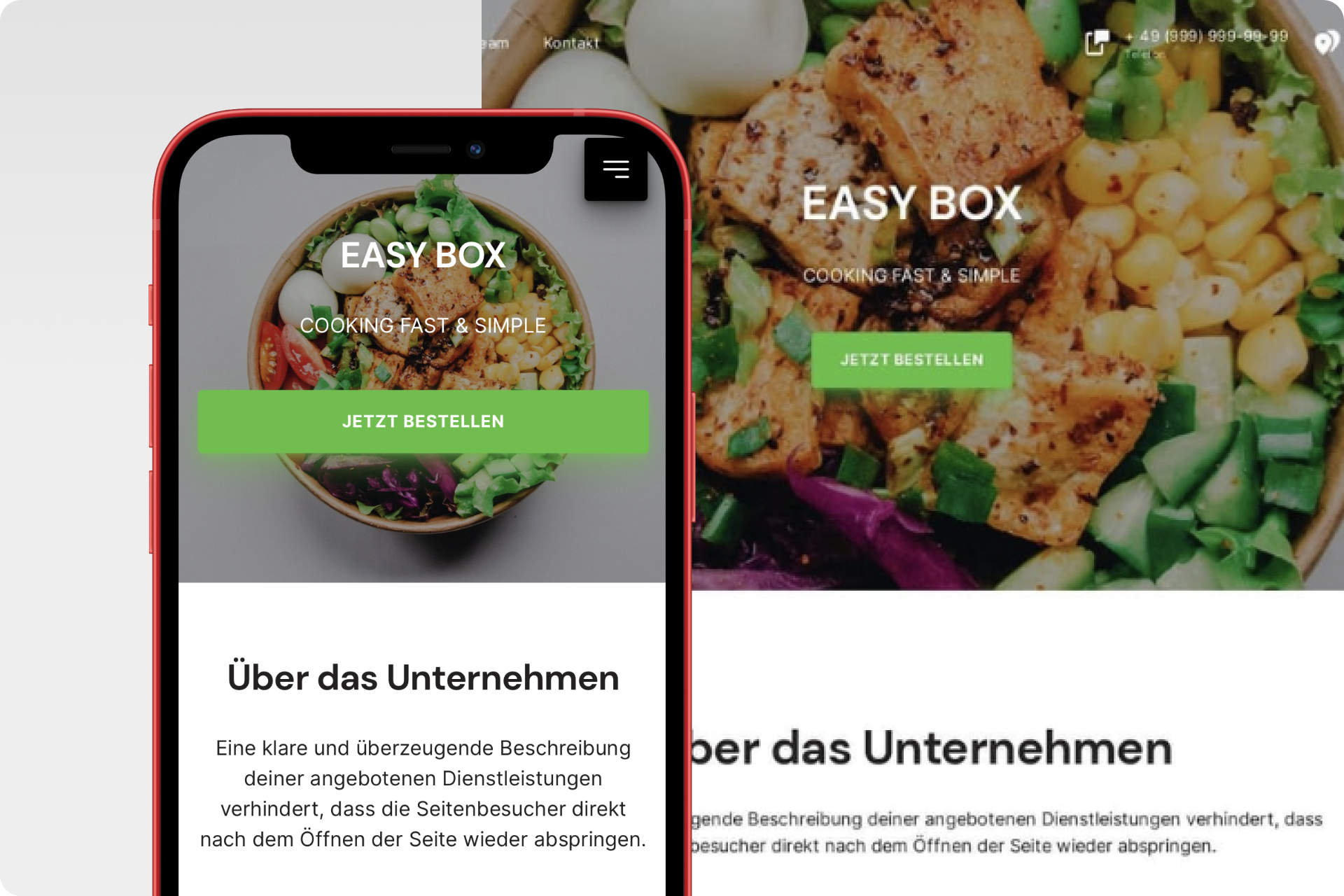 Mobile responsive hero section