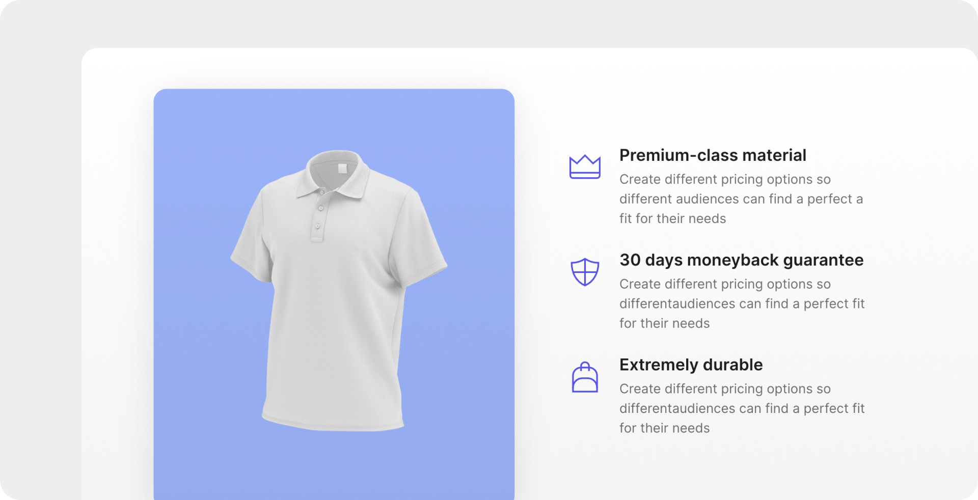 product-benefits-tshirt-website