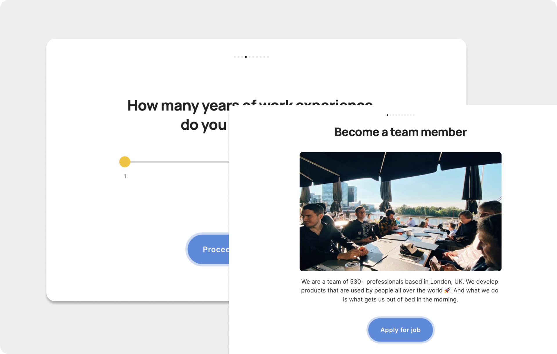 Recruiting funnel on onepage.io