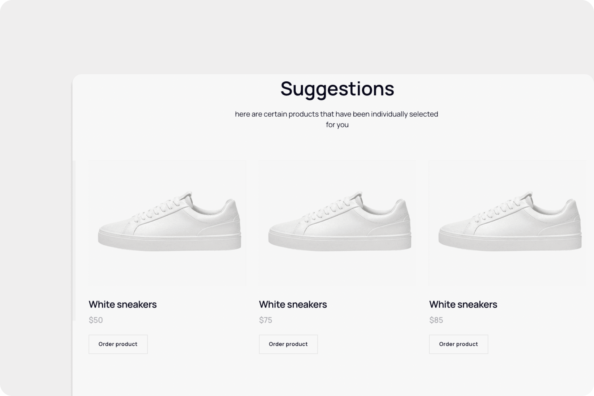Schuhauswahl auf einer Shopping-Website