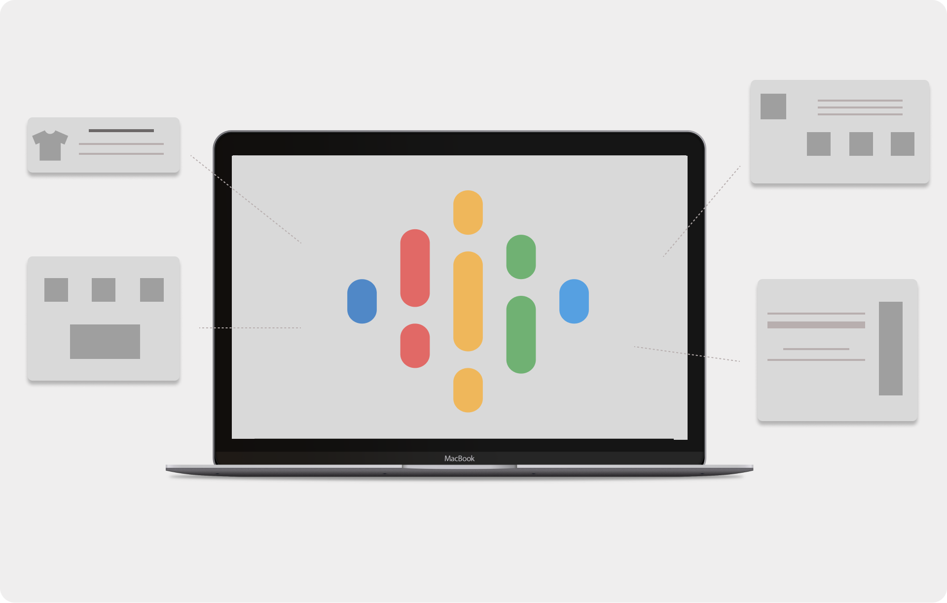 Verschiedne Abschnitte einer Website 