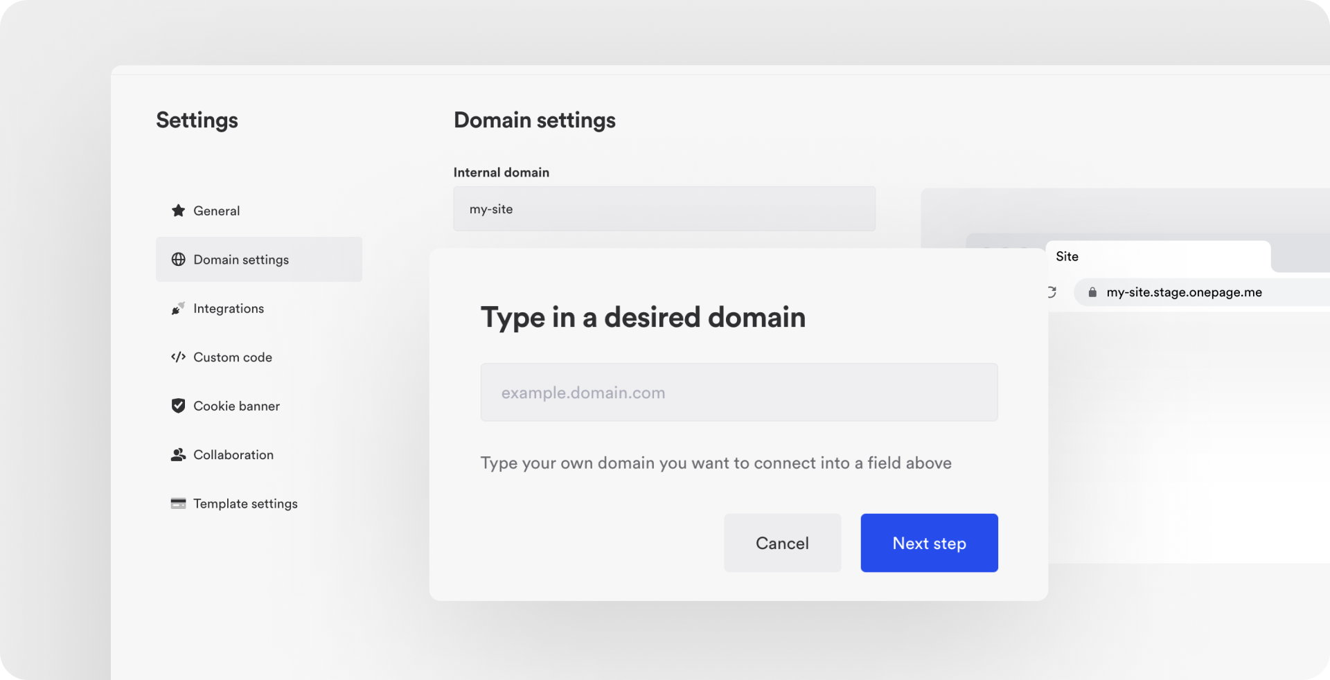 domain-settings-onepage-landingpage