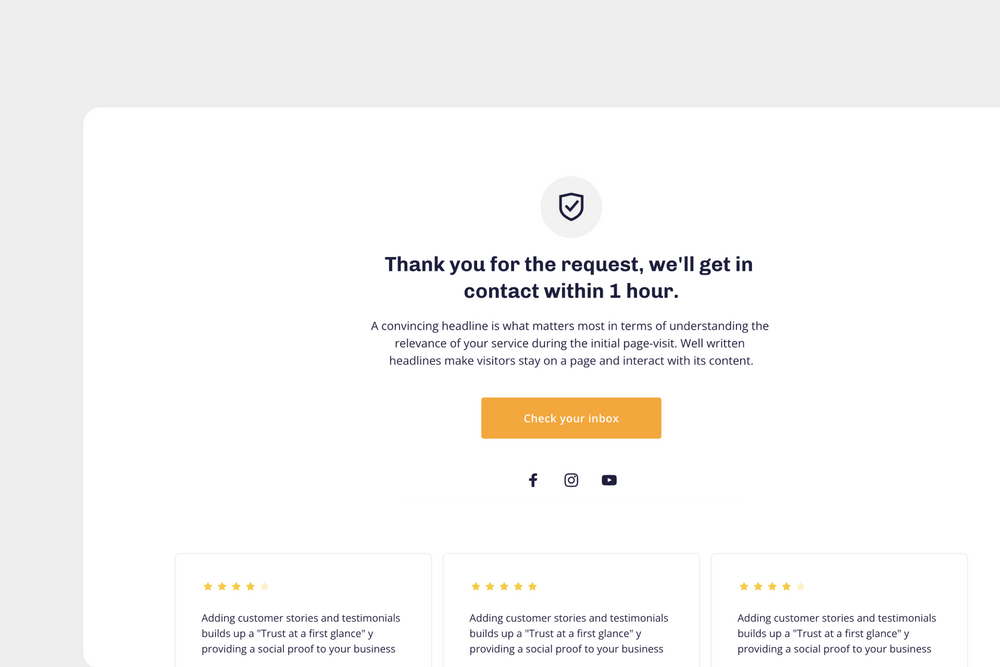 Create a successful thank you page and get better conversions | Onepage