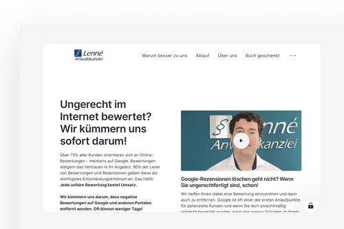 Anwalt Landing page example Guido Lenne