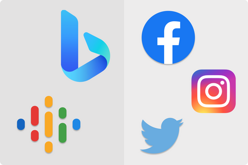Different social media platforms 