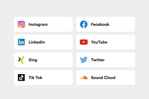 Verschiedene Social-Media-Plattformen