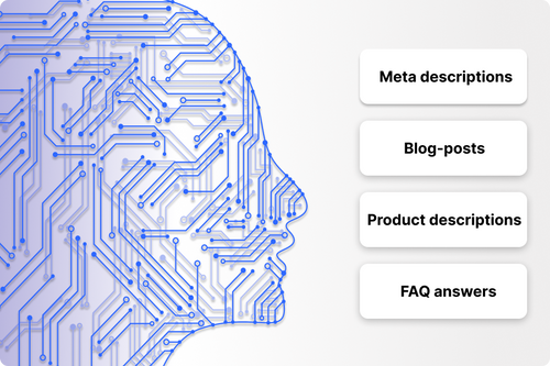 Verschiedene Texte: Meta descriptions, Blog-posts, product descriptions, FAQ