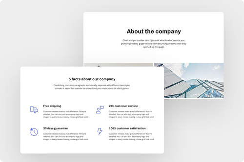 about the company section landing page