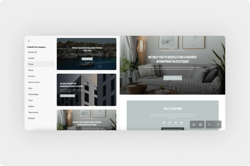 create site in Onepage builder