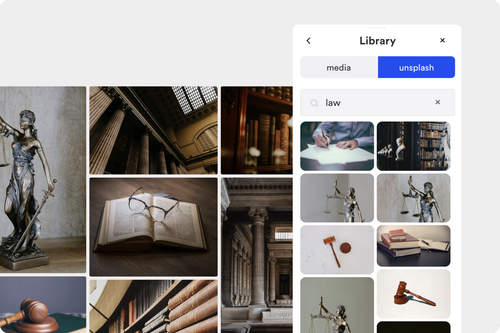 gallery library in Onepage builder