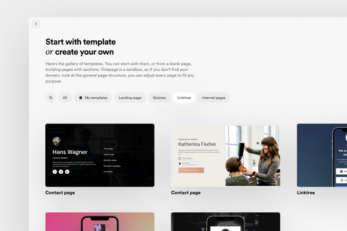 Website templates on Onepage